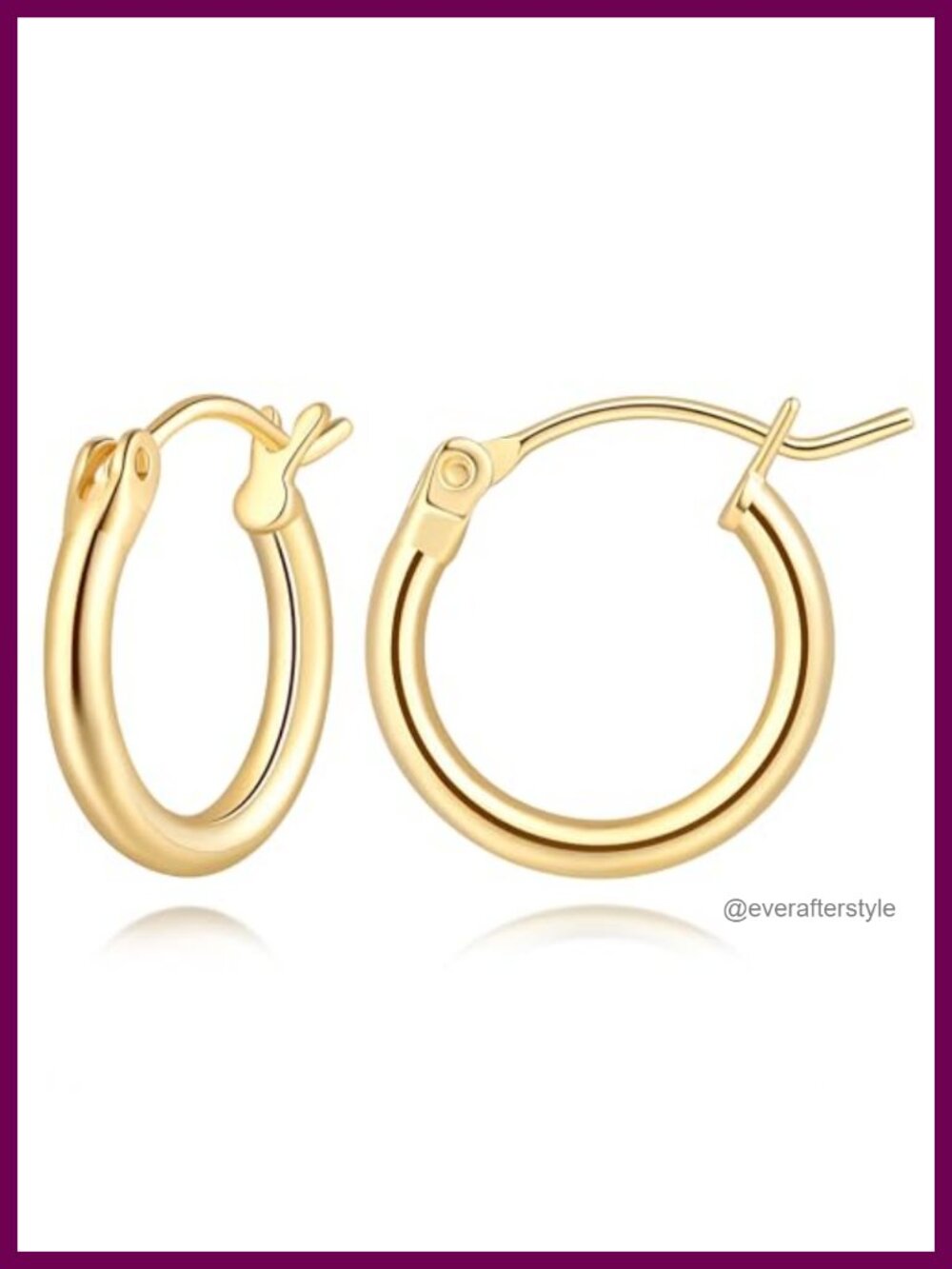14K Gold Plated Hoop Earrings Small Hypoallergenic for Women 14mm 16mm 18mm